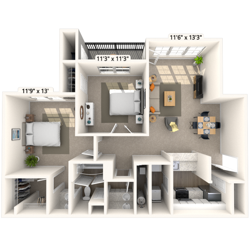 Floorplan image of unit 2717